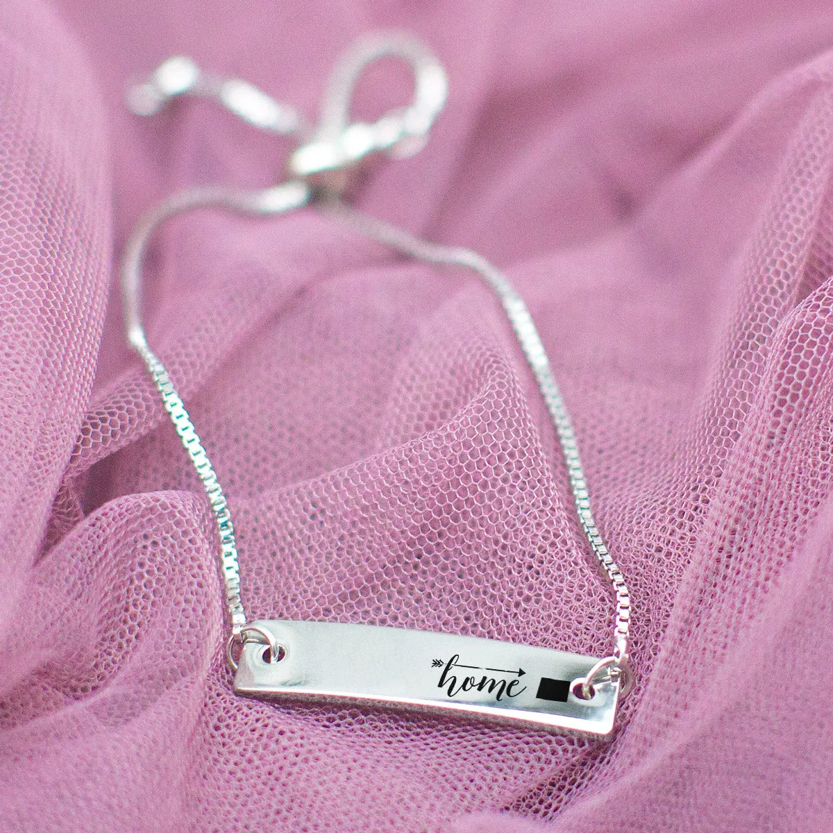 Silver Home is Wyoming Adjustable Bar Bracelet