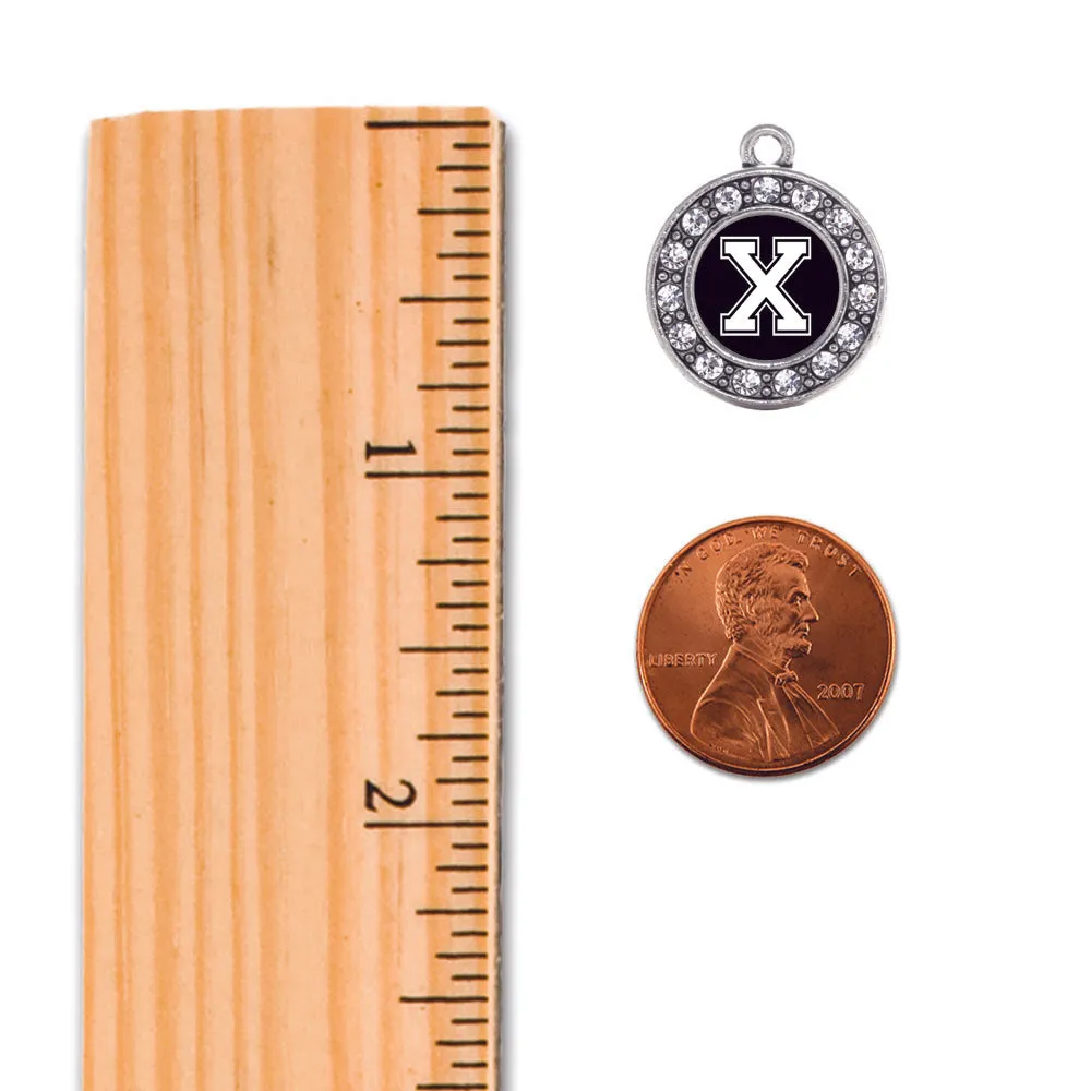 Silver Softball - Sports Initial X Circle Charm Toggle Bracelet