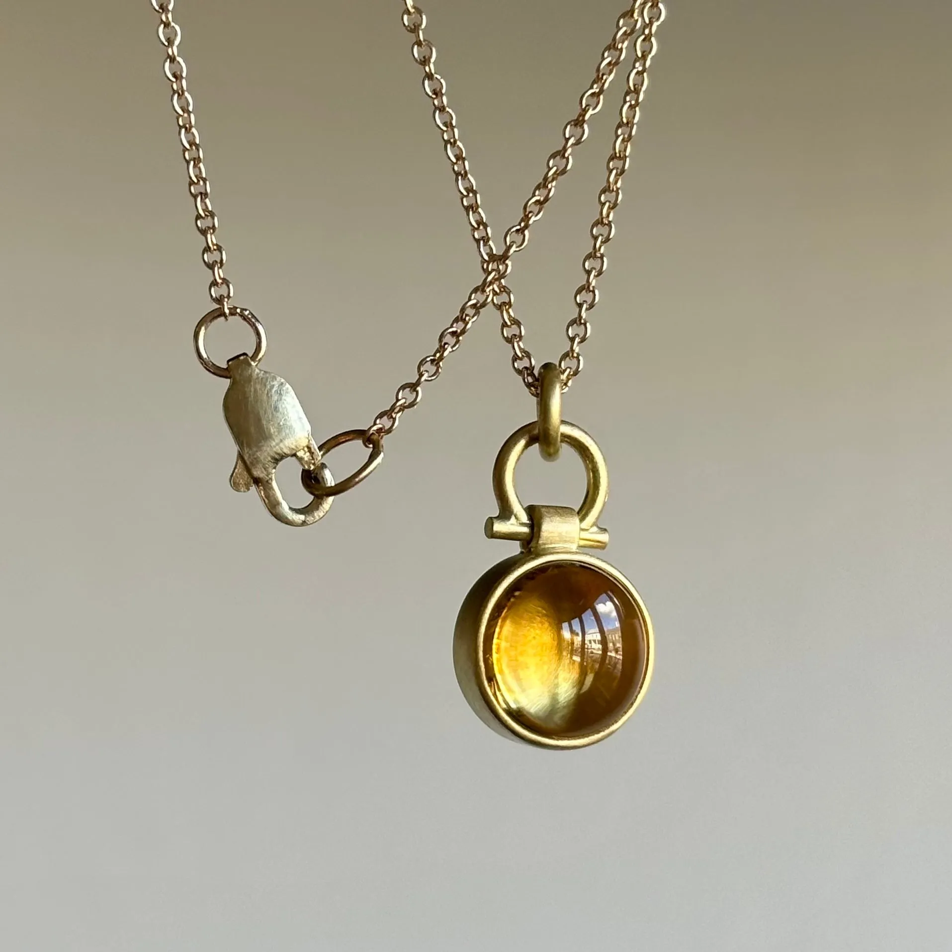 Small Round Citrine Pendant