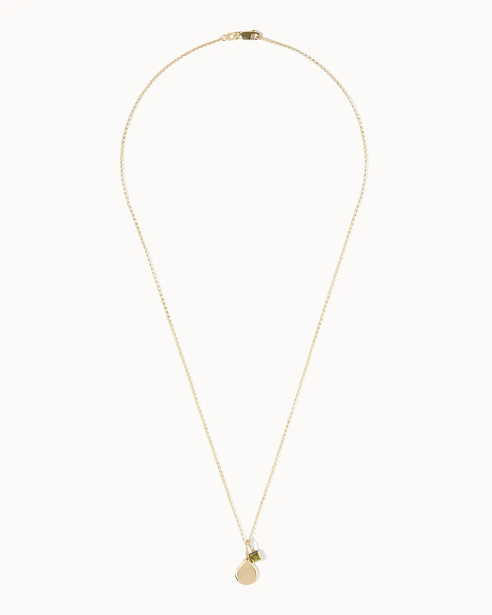 Solid Gold Peridot August Birthstone Necklace