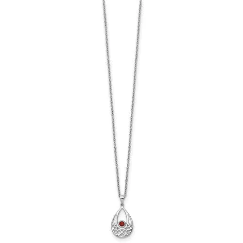 Sterling Silver White Ice Garnet Necklace