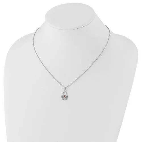 Sterling Silver White Ice Garnet Necklace