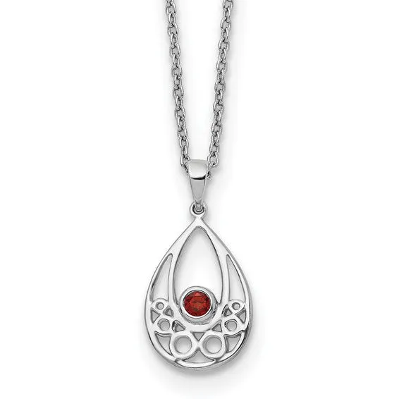 Sterling Silver White Ice Garnet Necklace