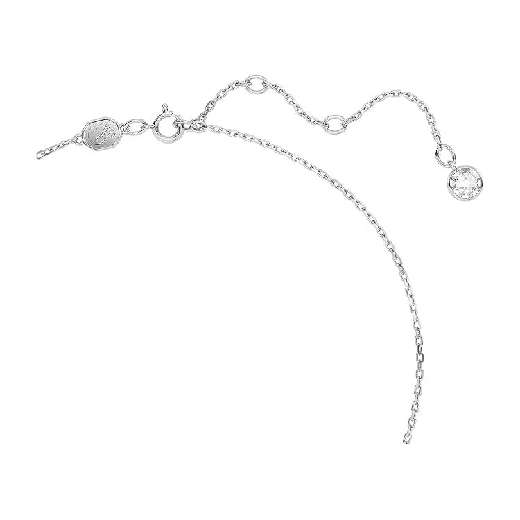 Swarovski Women's Green Square-Cut Stone and Crystals in a Rhodium-Finished Setting August Birthstone Pendant Necklace - 5651706