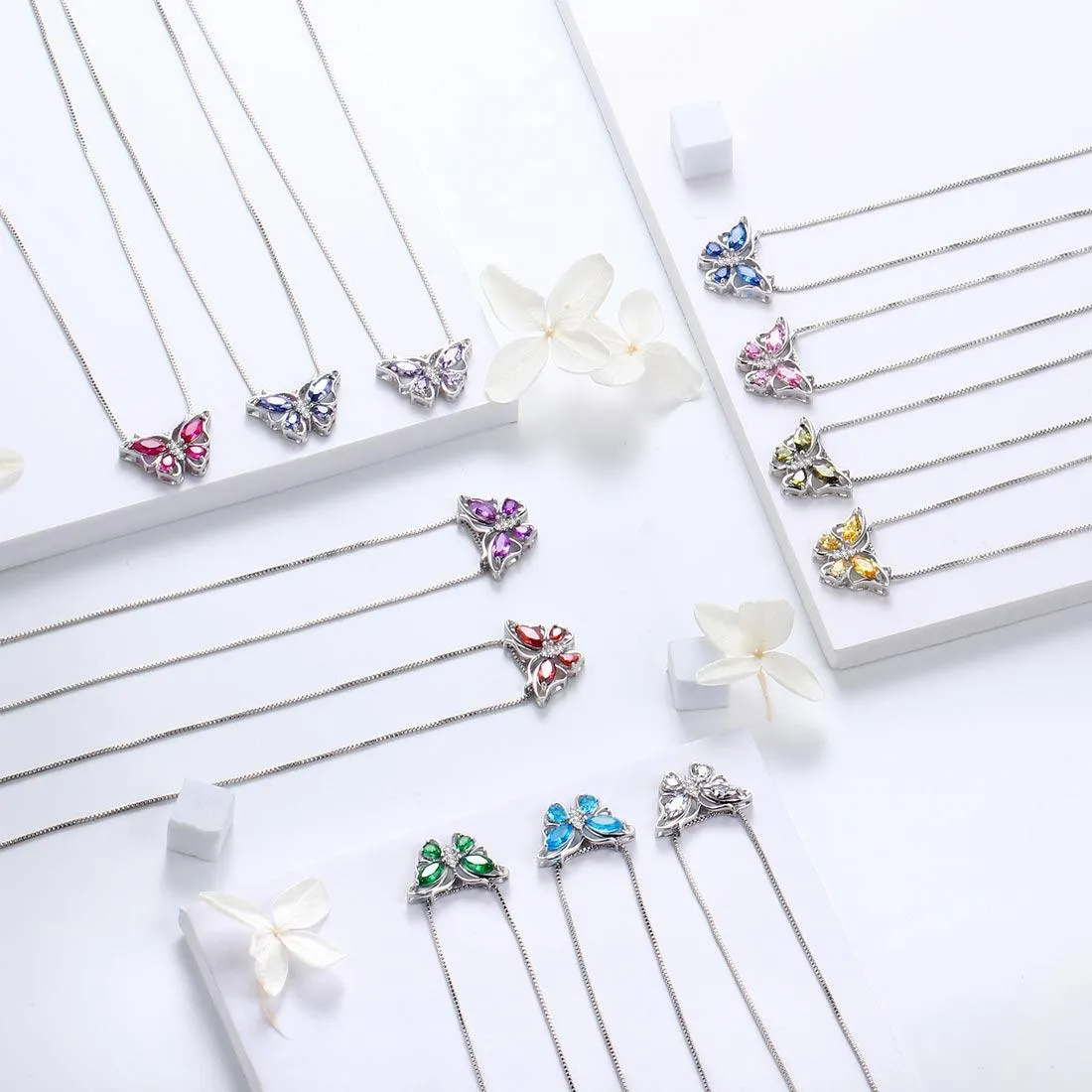 Tokyo Mart Butterfly Jewelry Set Birthstone January Garnet Women Girls Birthday Gift