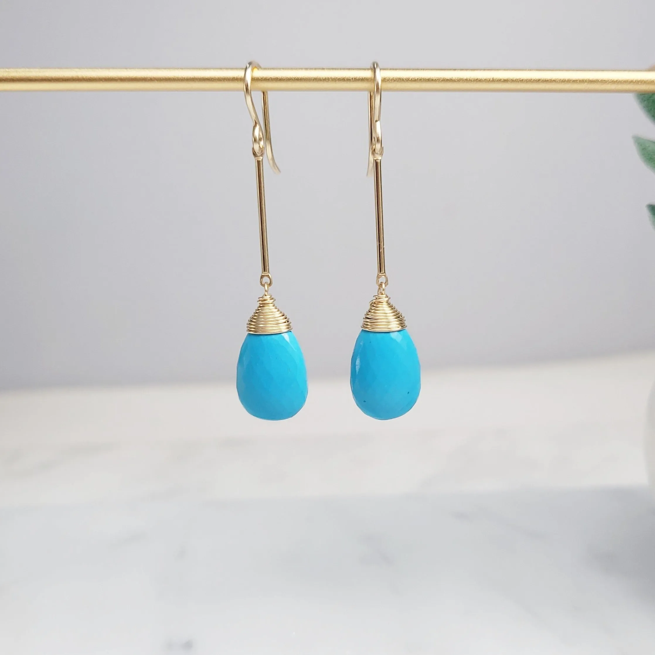 Turquoise Long Dangle Earrings
