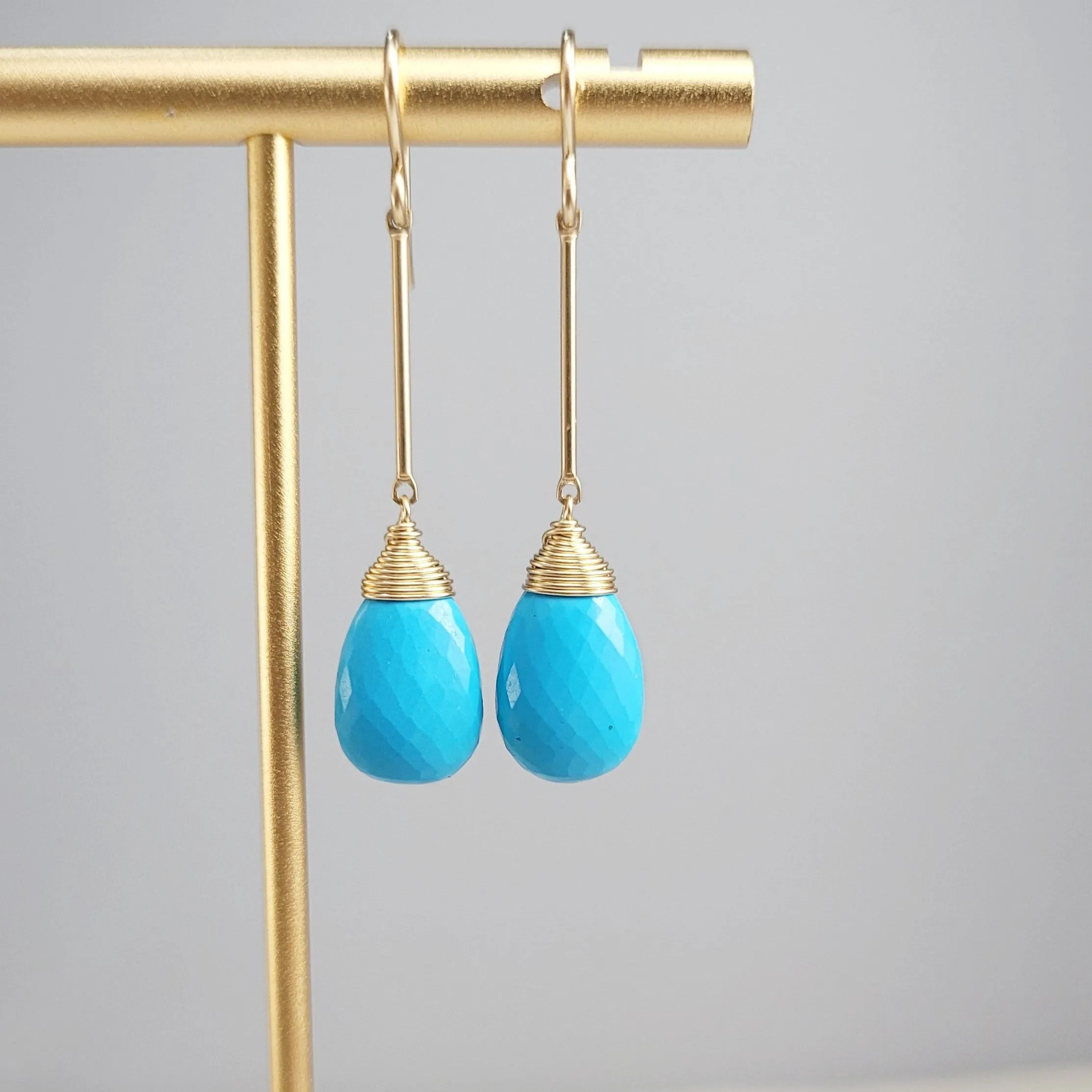 Turquoise Long Dangle Earrings