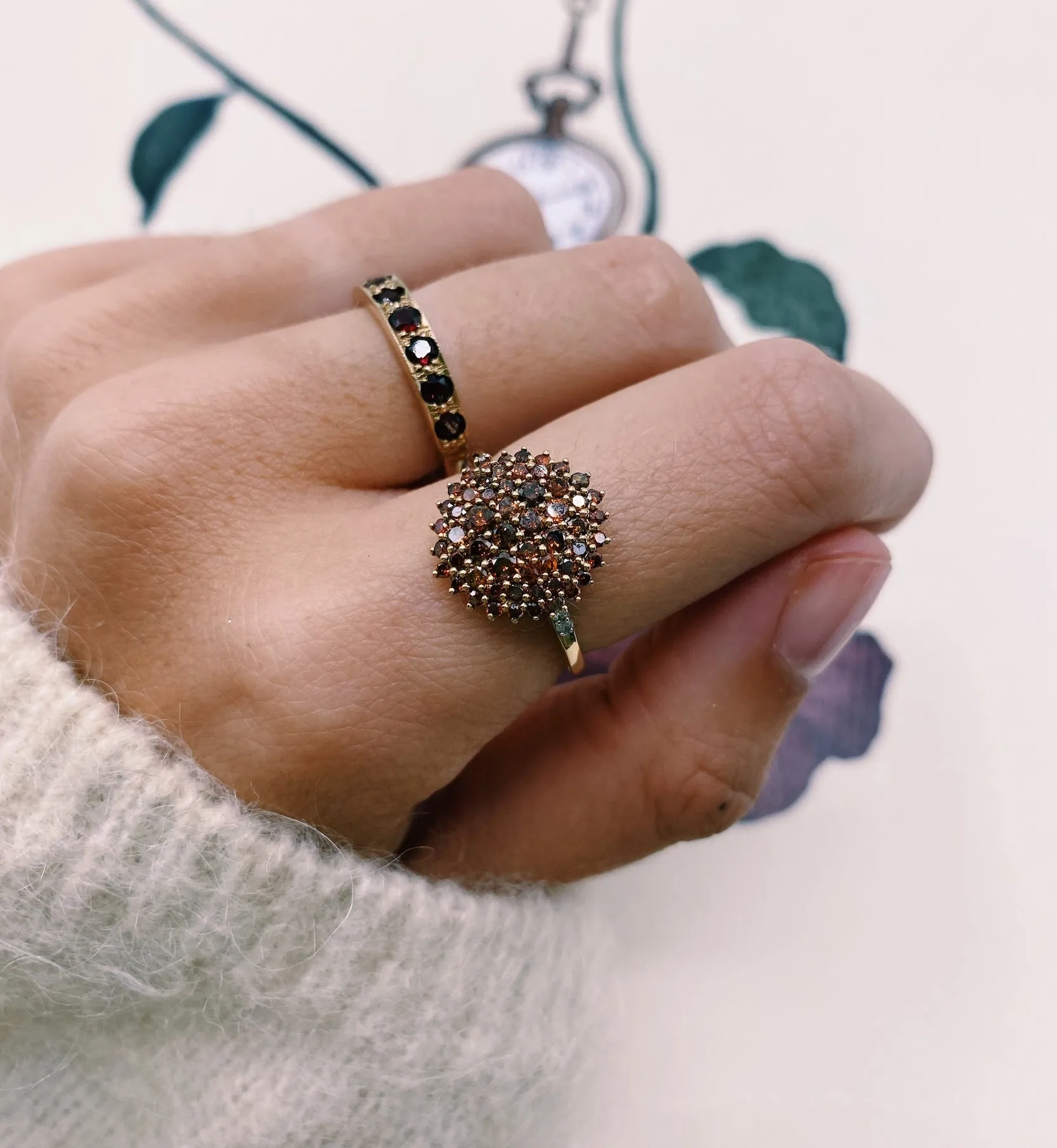 Vintage Garnet Pomogranate Ring