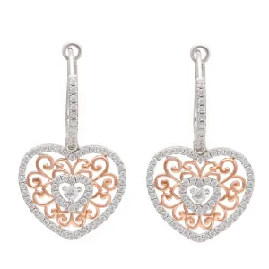 Vogue Solitaire Heart CZ Earrings IJ15CSSER042