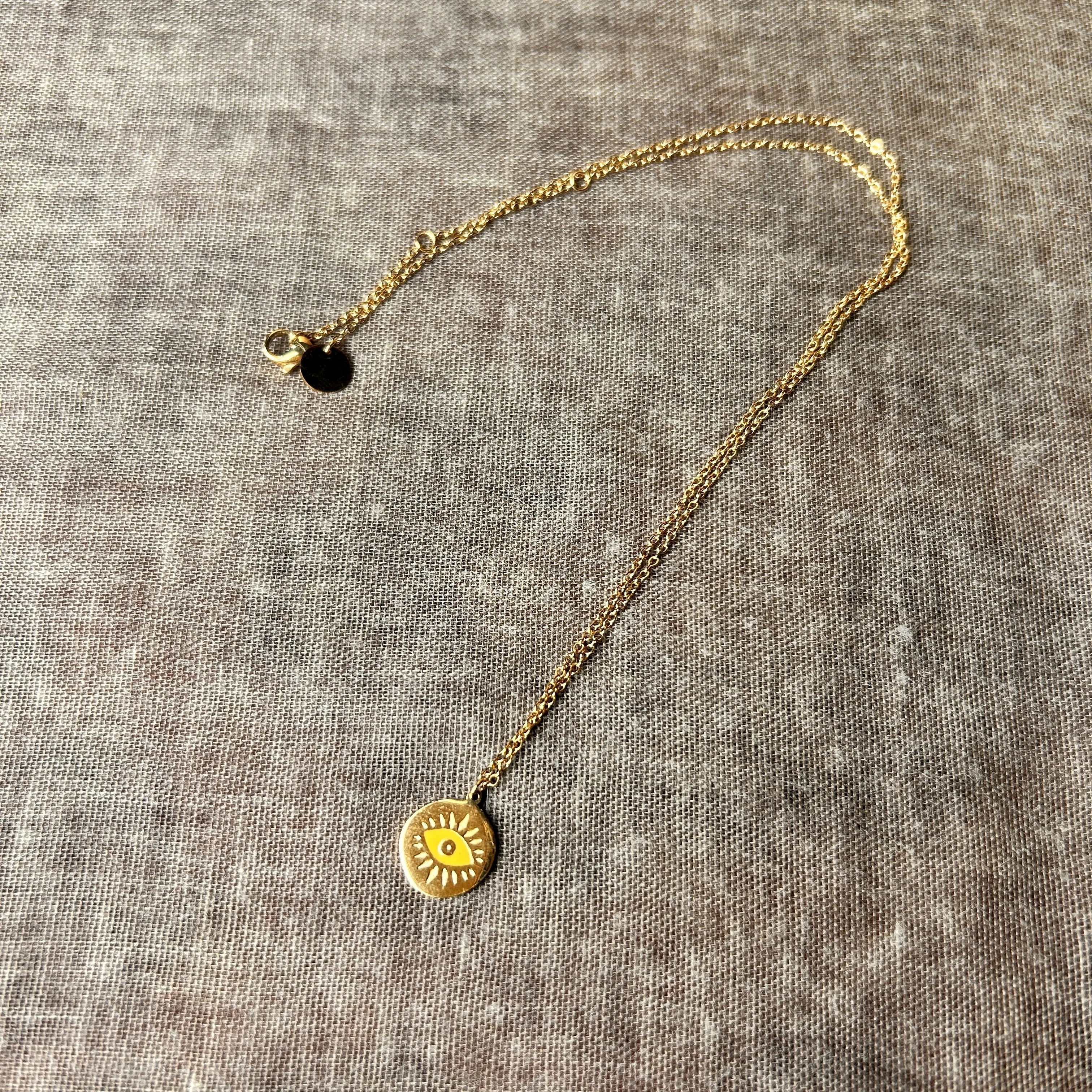 ZELDA chain necklace with small evil eye pendant